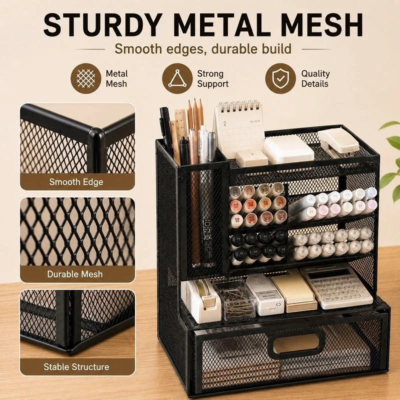 Left‑vertical Multi‑compartment Drawer Pen Caddy price